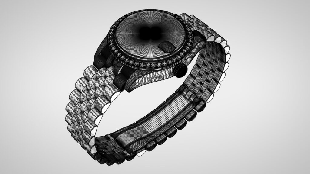 Wireframe of the diamond watch