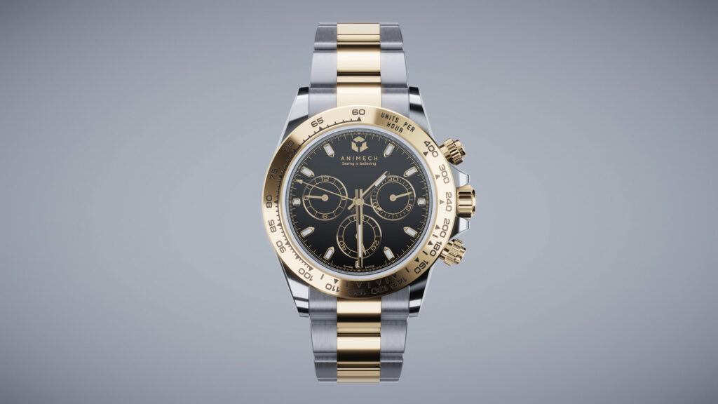 The front of the cronograph watch
